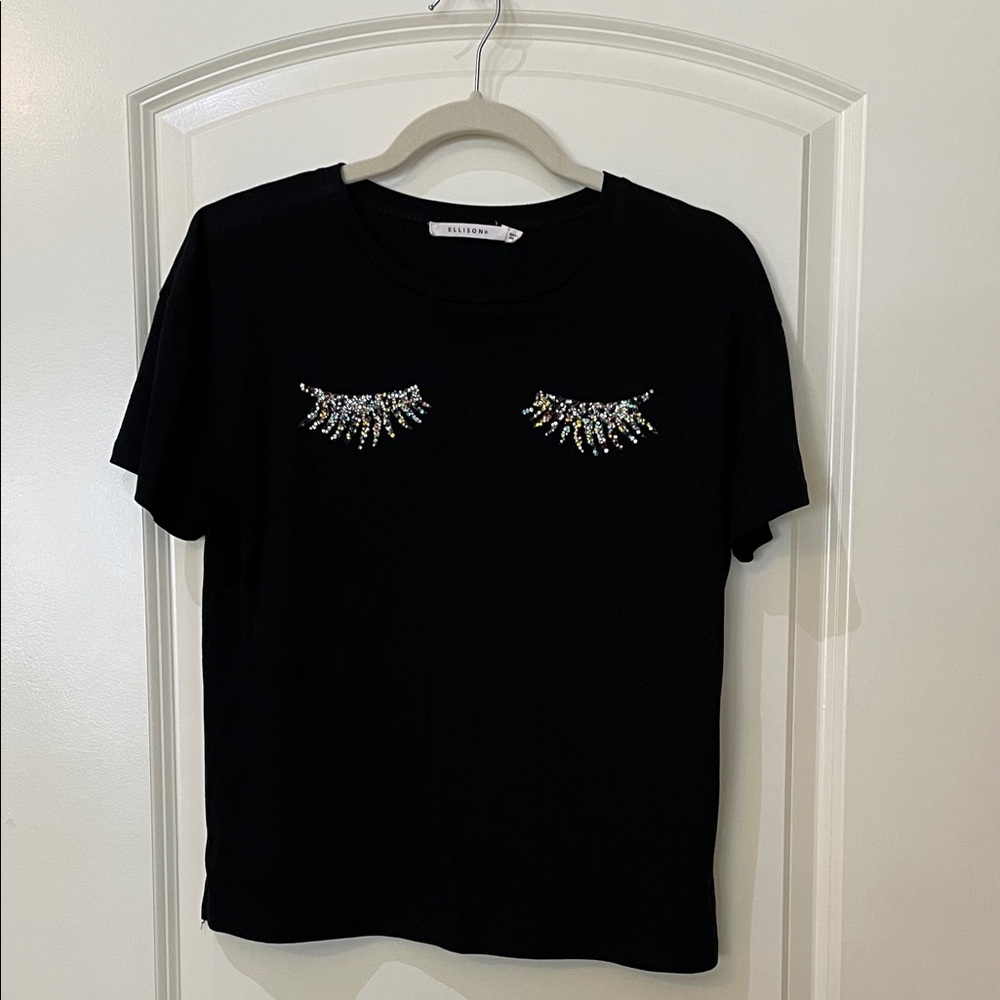 Ellison Black Crew Neck Top